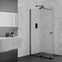 Aquadart Rolla 8  Sliding Shower Door - 1400mm Wide - 8mm Glass - Matt Black