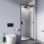 Crosswater Clear 6 Infold Shower Door - 900mm Wide - Matt black  - CAIDBC0900