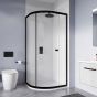 Crosswater Clear 6 Quadrant Single Door Shower Enclosure - 900mm x 900mm - Matt Black