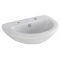 Imex Ivo Compact Basin - 500mm Wide - 2 Tap Hole - White - L1076C2