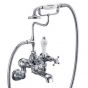 Burlington Claremont Wall Mounted Bath Shower Mixer Tap - White - CL17